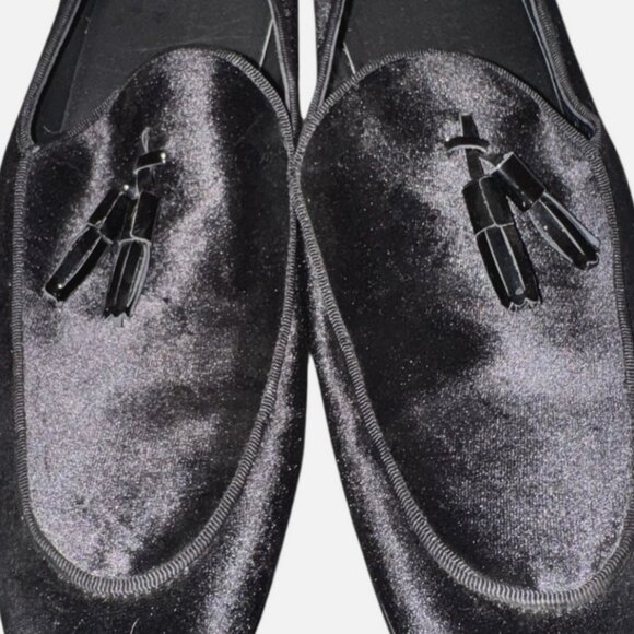 Genio Hand Made Velvet Tassel Loafers 45 12 Formal Dress Shoes Smoking Slippers main image 4